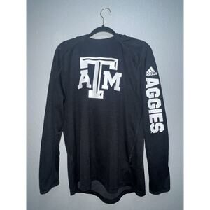 Texas A&M Aggies Adidas Long Sleeve Shirt Men's Large Black NWT